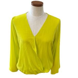 Aum-Couture Neon Yellow Silk Statement Wrap Top S